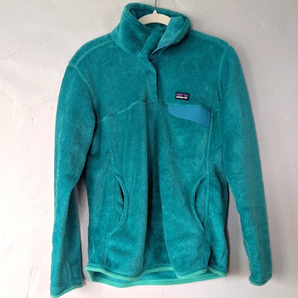 EUC (Like New) Women's Lightweight Synchilla Snap-T Fleece Pullover Teal Large - Picture 2 of 4